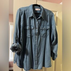 Molly & Isadora chambray top  - size 2X